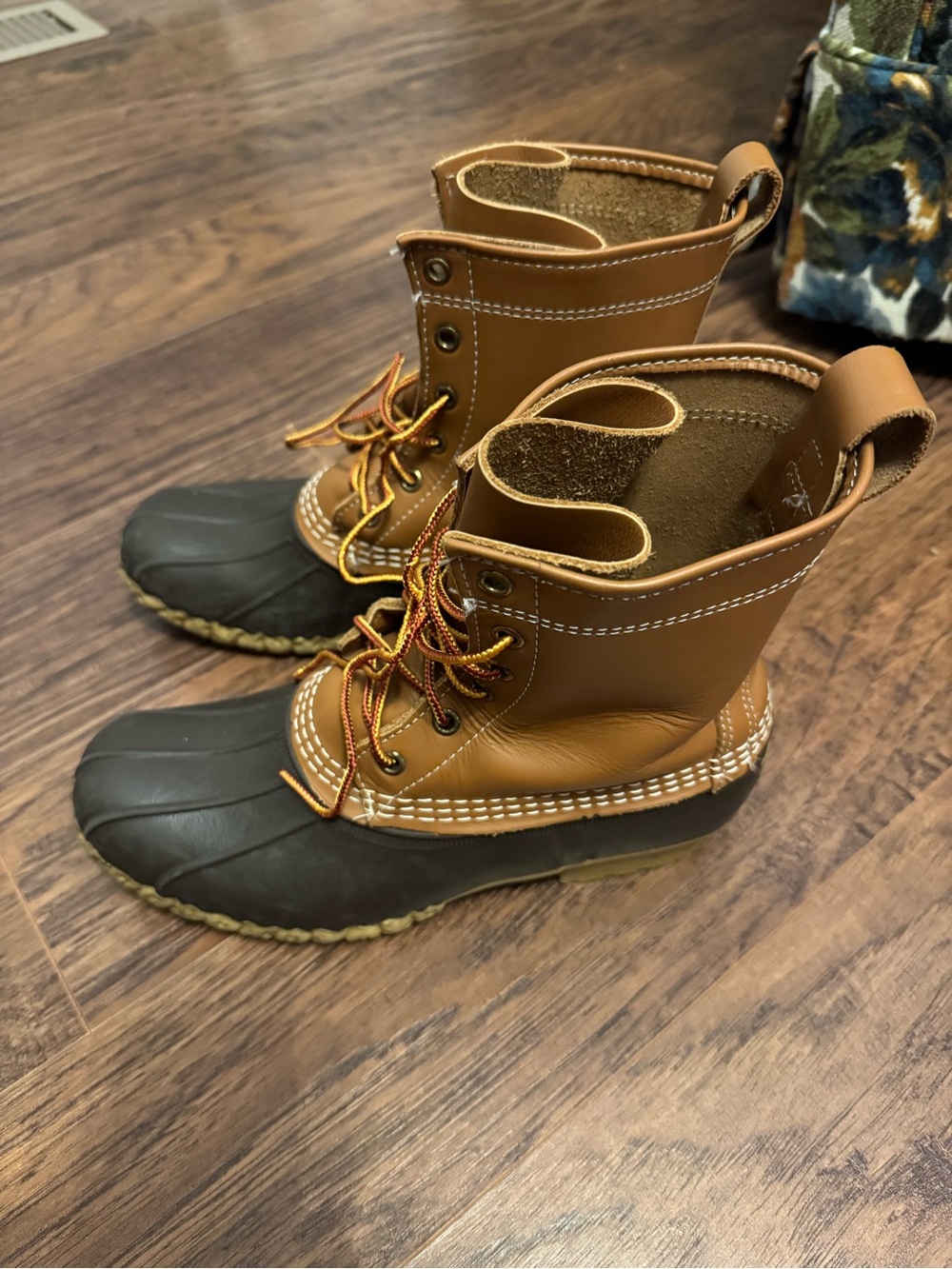 Women’s LL Bean Waterproof Duck Boots in Brown and Black